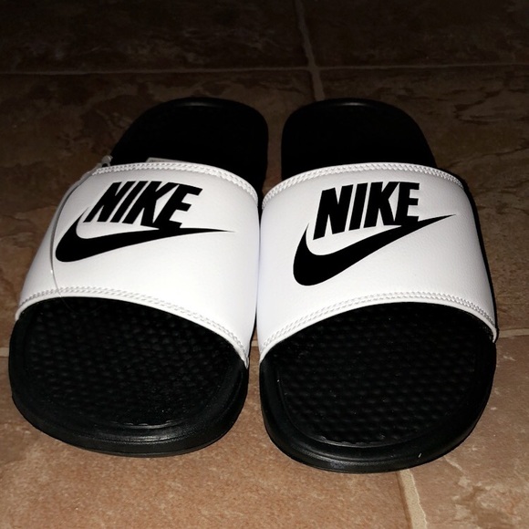 Nike Shoes Mens White Black Nike Slides Poshmark